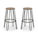 Wooden Bar Stools in Set Of 2 Round - Dalston