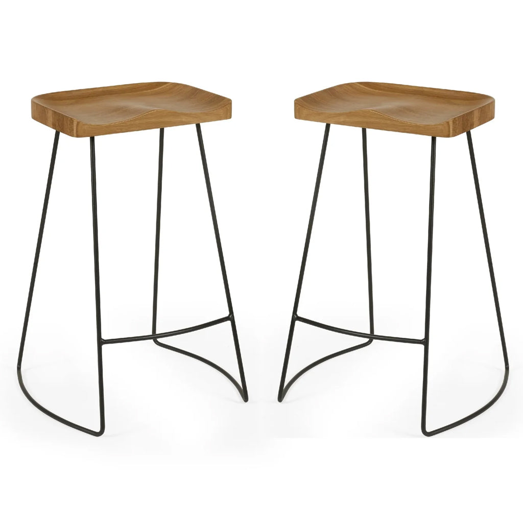 Wooden Bar Stools in Set Of 2 - Travis