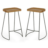 Wooden Bar Stools in Set Of 2 - Travis