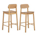 Wooden Bar Stools With Back In Set Of 2 - Barlow