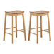 Wooden Bar Stools Without Back In Set Of 2 - Barlow