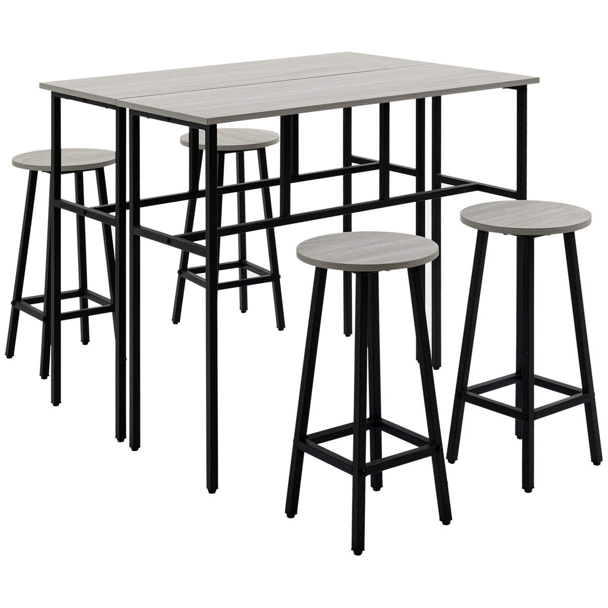 Wooden Bar Table 100cm Wide Rectangular With 2 Stools in Set Of 2 - Velmora