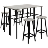 Wooden Bar Table 100cm Wide Rectangular With 2 Stools in Set Of 2 - Velmora