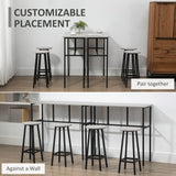 Wooden Bar Table 100cm Wide Rectangular With 2 Stools in Set Of 2 - Velmora