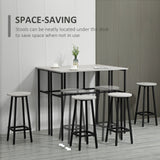 Wooden Bar Table 100cm Wide Rectangular With 2 Stools in Set Of 2 - Velmora