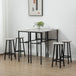 Wooden Bar Table 100cm Wide Rectangular With 2 Stools in Set Of 2 - Velmora
