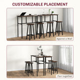 Wooden Bar Table 100cm Wide Rectangular With 2 Stools in Set Of 2 - Velmora