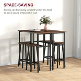 Wooden Bar Table 100cm Wide Rectangular With 2 Stools in Set Of 2 - Velmora