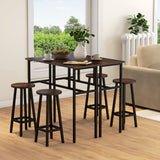 Wooden Bar Table 100cm Wide Rectangular With 2 Stools in Set Of 2 - Velmora