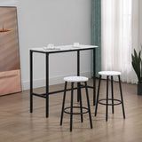Wooden Bar Table 100cm Wide Rectangular With 2 Stools - Velmora