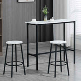Wooden Bar Table 100cm Wide Rectangular With 2 Stools - Velmora