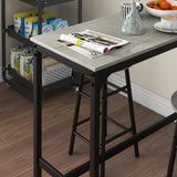 Wooden Bar Table 105cm Wide Rectangular With 2 Stools - Velmora