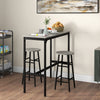 Wooden Bar Table 105cm Wide Rectangular With 2 Stools - Velmora