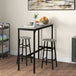 Wooden Bar Table 105cm Wide Rectangular With 2 Stools - Velmora