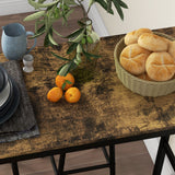 Wooden Bar Table 105cm Wide Rectangular With 2 Stools - Velmora