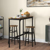Wooden Bar Table 105cm Wide Rectangular With 2 Stools - Velmora