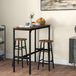 Wooden Bar Table 105cm Wide Rectangular With 2 Stools - Velmora