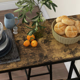 Wooden Bar Table 105cm Wide Rectangular With 4 Stools - Velmora