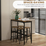 Wooden Bar Table 105cm Wide Rectangular With 4 Stools - Velmora