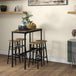 Wooden Bar Table 105cm Wide Rectangular With 4 Stools - Velmora