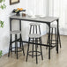 Wooden Bar Table 110cm Wide Rectangular With 4 Stools - Velmora
