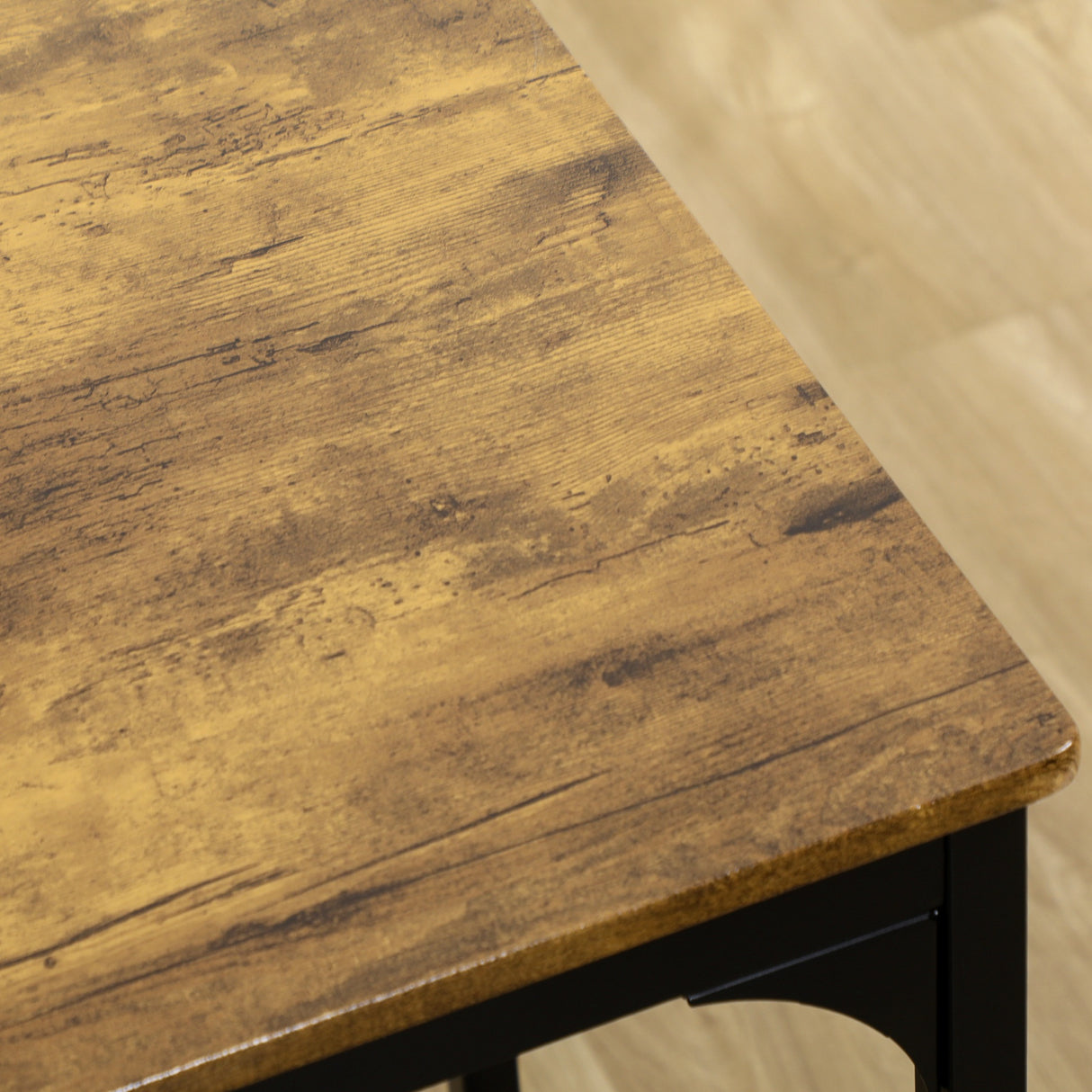 Wooden Bar Table 110cm Wide Rectangular With 4 Stools - Velmora