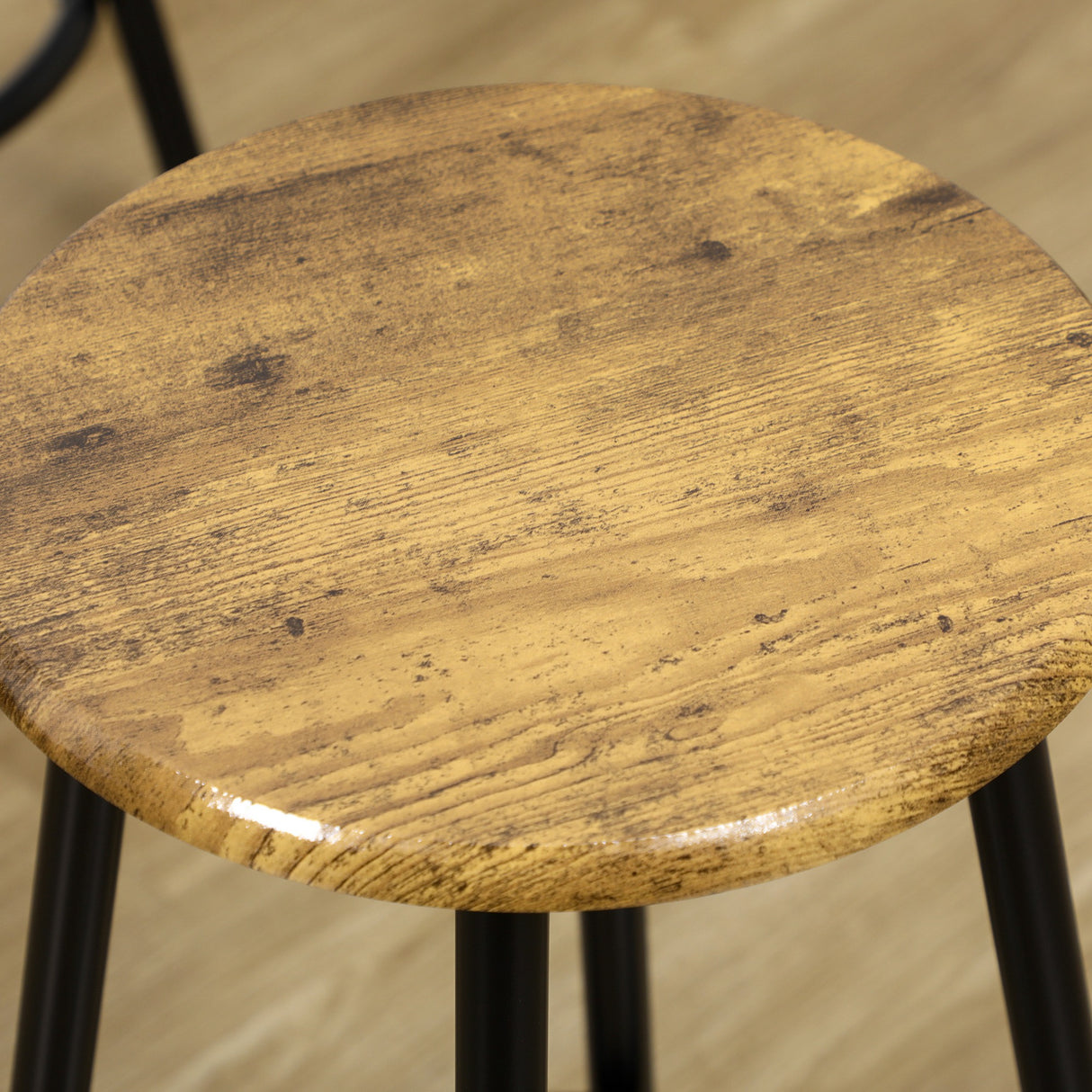 Wooden Bar Table 110cm Wide Rectangular With 4 Stools - Velmora