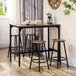 Wooden Bar Table 110cm Wide Rectangular With 4 Stools - Velmora