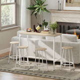 Wooden Bar Table 110cm Wide Rectangular With 4 Stools - Velmora
