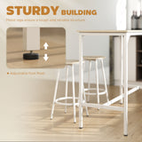 Wooden Bar Table 110cm Wide Rectangular With 4 Stools - Velmora