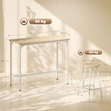 Wooden Bar Table 110cm Wide Rectangular With 4 Stools - Velmora