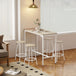 Wooden Bar Table 110cm Wide Rectangular With 4 Stools - Velmora