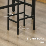 Wooden Bar Table 120cm Wide Rectangular With 2 Stools - Velmora