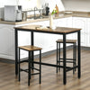 Wooden Bar Table 120cm Wide Rectangular With 2 Stools - Velmora