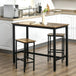 Wooden Bar Table 120cm Wide Rectangular With 2 Stools - Velmora