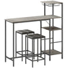 Wooden Bar Table 122cm Wide Rectangular With 2 Stools - Velmora
