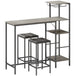 Wooden Bar Table 122cm Wide Rectangular With 2 Stools - Velmora