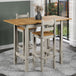 Wooden Bar Table 140cm Wide Drop Leaf With 2 Bar Chairs - Corona