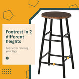 Wooden Bar Table 80cm Wide Rectangular With 2 Stools - Velmora