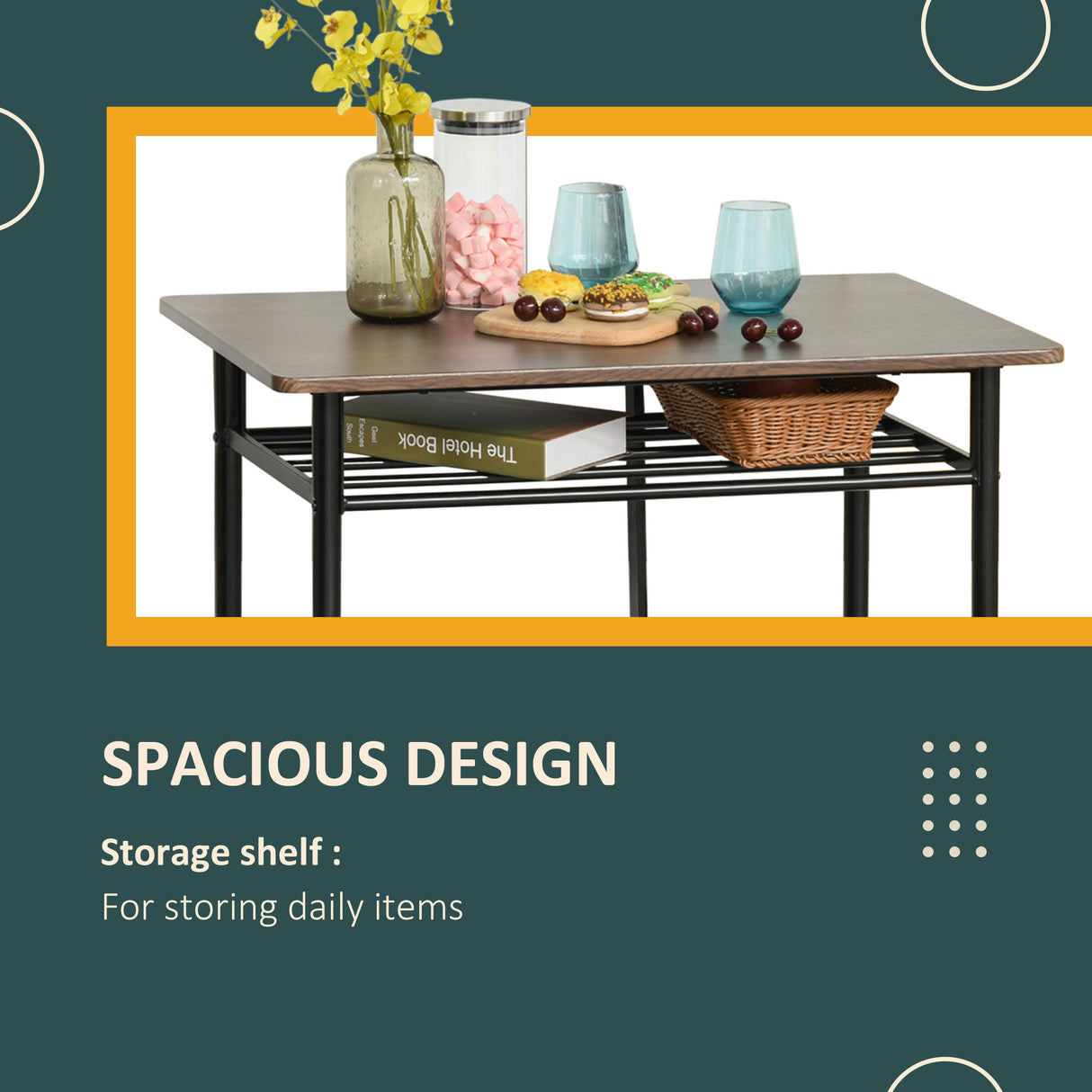Wooden Bar Table 80cm Wide Rectangular With 2 Stools - Velmora