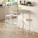 Wooden Bar Table 80cm Wide Rectangular With 2 Stools - Velmora