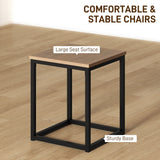 Wooden Bar Table 80cm Wide Square With 4 Stools - Velmora