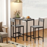 Wooden Bar Table 89cm Wide Rectangular With 2 Stools - Velmora
