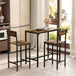 Wooden Bar Table 89cm Wide Rectangular With 2 Stools - Velmora