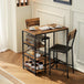 Wooden Bar Table 90cm Wide Rectangular With 2 Chairs - Velmora