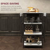 Wooden Bar Table 90cm Wide Rectangular With 2 Stools - Velmora