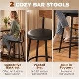 Wooden Bar Table 90cm Wide Rectangular With 2 Stools - Velmora