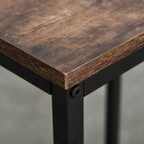 Wooden Bar Table 91cm Wide Rectangular With 2 Stools - Velmora