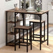 Wooden Bar Table 91cm Wide Rectangular With 2 Stools - Velmora