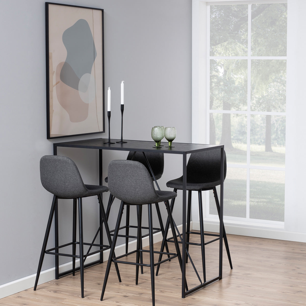 Wooden Bar Table With Black Metal Frame - Seaford